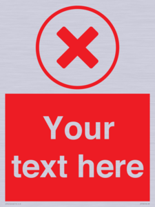 Custom red background, red cross in circle sign